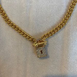 Juicy Couture Lock Short Necklace Gold Color